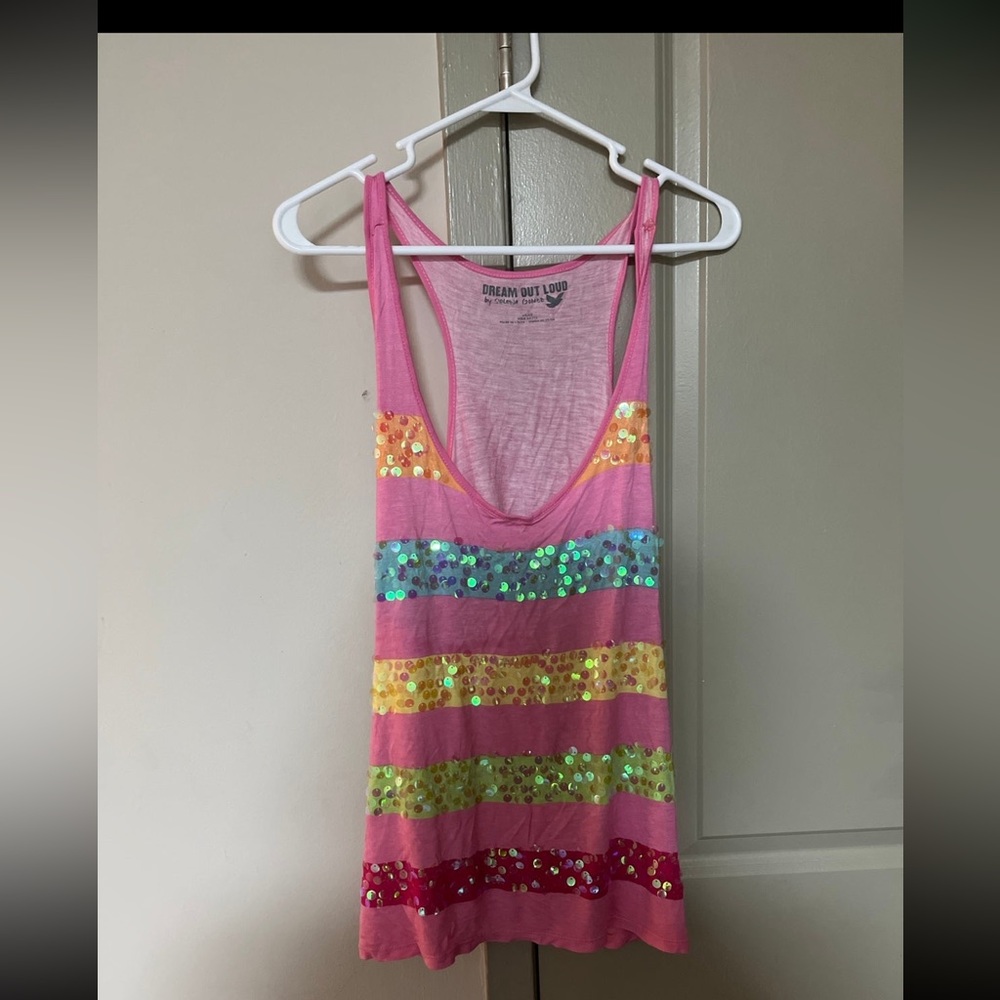 Dream Out Loud by Selena Gomez Sequin and Striped Tank Top Size 2x